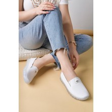 Nesil Shoes Knc 14 Beyaz Hakiki Deri Şeffaf Taban Kadın Ayakkabı