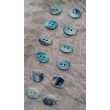 ILCARE Doğal Hakiki Inci Midye Kabugu  Sedef  Düğme 10X15 mm 12 Adet