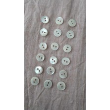 ILCARE Doğal Trokas Hakiki Inci Midye Kabugu  Sedef  Düğme -8 mm 18 Adet