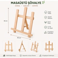 Doğal Ahşap Masaüstü Şövale – Resim ve Tuval Standı