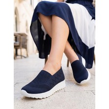 Nesil Shoes Aky 055 Lacivert Triko Yazlık Kadın Ayakkabı