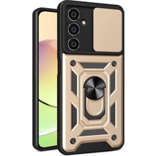 Renas Store Samsung Galaxy A15 4g Kılıf Pars Lens Yüzüklü Silikon - Gold