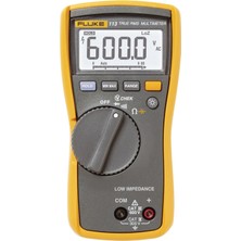 Fluke 113 Kalibre Edilmiş El Tipi Multimetre (Dakks-Akkreditiertes Labor) Dijital Loz Cat Iıı 600 V Ekranı (Counts) : 6000