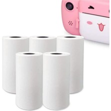 Renas Store Çocuk Kamera Baskı Kağıdı, 5’li Rulo 57X25MM Çekirdekli Fotoğraf Baskı Termal Kağıt Rulo