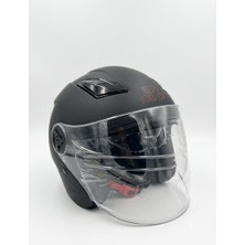 Oso Helmet Yarım Kask Gözlüklü Siyah - M Beden