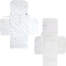 Renas Store Baby'ness Çanta Boy Alt Değiştirme Bakım Seti, Sıvı Geçirmez, Leke Tutmaz, Puantiyeli, Mavi, 70X35CM