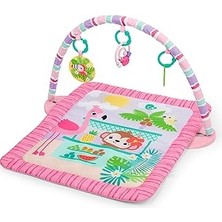 Renas Store Bright Starts Pink Palms Tiki Oyuncak Çubuklu Bebek Jimnastik Aktivitesi ve Yüz Üstü Geçirilen Matı, Oyuncak Çubuğu ve 3 Oyuncak, Yenidoğan Ile 3 Yaş Arası Bebekler Için