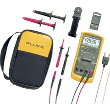 Fluke 87V/E2 Kalibre Edilmiş El Tipi Multimetre Seti (Dakks-Akkreditiertes Labor) Dijital Cat Iıı 1000 V, Cat Iv 600 V Ekran (C