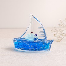Renas Store Yüzen Gemi Biblo Akvaryum Dekoru 10-12 cm (Mavi)