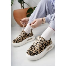 Nesil Shoes Dvm 5750 Leopar Havalı Taban Kadın Sneakers