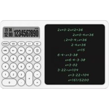 Renas Store Çok Amaçlı Digital Hesap Makinesi LCD Ekran Yazma Tableti Ofis Okul Için Silinebilir El Yazısı Not Defteri