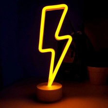 Renas Store Neon Işıklı Şimşek Lamba Usb+Pil