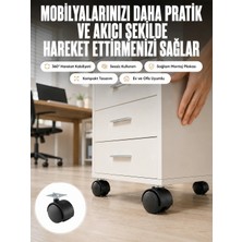 Renas Store Kilitsiz 4 cm Tekerlek Ayak 4’lü Set Sessiz ve Dayanıklı