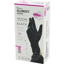Renas Store Reflex Slimfit Glove KOD-033 S Siyah Pudrasız Muayene Eldiven 100LÜ