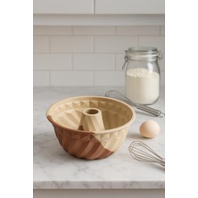Renas Store Silikon Kek Kalıbı Büyük Krem Renk Yuvarlak 24 cm