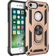Renas Store Apple iPhone 7 Kılıf Sofya Yüzüklü Silikon Kapak - Gold