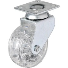 Renas Store 325 - 50X20 mm Şeffaf Makaralı Tablalı Teker 4 Adet