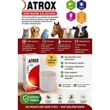 Atrox 100 ml Deri Bakım Solüsyonu – Kedi Köpek At Küçükbaş Büyükbaş Hayvanlarda Bit Pire Kene Için – Ölçüm Kabı