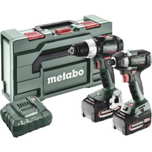 Metabo Bslbl+ SSD200LTBL 685196000 Akülü Matkap/tornavida, Akülü Darbeli Somun Sıkma Makinesi 18 V 5.2 Ah Li-Ion Dahil. Pil Dahil Şarj Cihazı