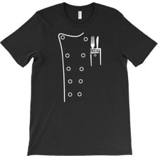 Herşey Nota Aşçı Şef Bisiklet Yaka %100 Pamuk Tshirt