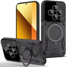 Renas Store Xiaomi Redmi 14C Kılıf Joy Lens Standlı Kapak - Siyah