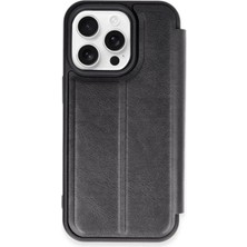 Renas Store Apple iPhone 15 Pro Max Kılıf Flip Cover - Siyah