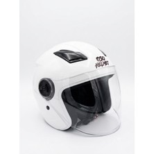Oso Helmet Yarım Kask Gözlüklü Beyaz - M Beden