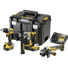 Dewalt DCK355P2T-QW Akülü Matkap/vidalama Makinesi, Akülü Darbeli Matkap, Akülü Taşlama Makinesi 18 V 5 Ah Li-Ion Dahil. Pil Dahil 2 . Pil