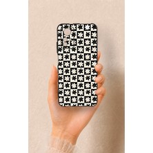 Vip Case Redmi Note 12S Uyumlu Çiçek Motifli Dama Desenli Silikon Kılıf
