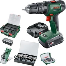 MarkEntegra Bosch 06039D4107 Universalımpact Akülü Darbeli Matkap 18V 2x 1.5AH Güçlü 210 Aksesuar ile Yeşil