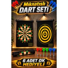 İmvula Mıknatıslı Manyetik Dart Seti Büyük Boy Çift Yönlü 6 Ok Hediyeli Yüksek Kalite