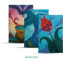 Renas Store Üçlü Çizgisiz Defter Seti: Bir Renk: Mi