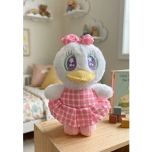 BNG STR Oyuncak Peluş Sevimli Uyku Arkadaşı Pembe Elbiseli Ördek 25 cm