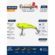 Üzümoğlu Lion Fishing Vıb Blade Sw 14 gr Vibrasyon Sahte Balık – 55 mm Batan (Sinking) – Uv Fosforlu – Tatlı ve Tuzlu Su Uyumlu