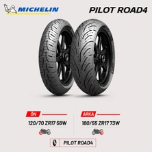 Michelin Pilot Road4 120/70 ZR17 58W - 180/55 ZR17 73W Ön Arka Motosiklet Lastik Takımı