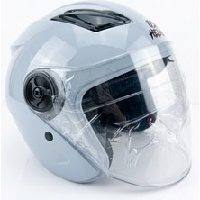 Oso Helmet Yarım Kask Gözlüklü Gri - M Beden