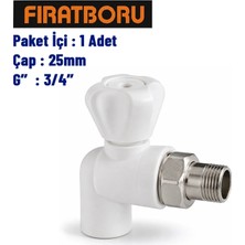 Fırat Pp Köşe Radyatör Vana 25MM, 3/4'', 1 Adet, 7B91025191