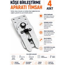 Dünya Sünger Köşe Birleştirme Aparatı Timsah 4 Adet – Yaylı Metal Baza, Koltuk, Karyola ve Mobilya Bağlantı Kilidi Galvaniz Çelik