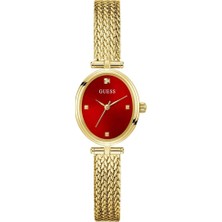 Guess GUGW0935L4 Quartz Hasır Altın Rengi Kırmızı Kadran 24X29 mm Kadın Kol Saati
