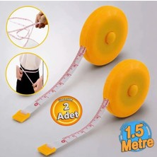 ilhan 1,5 Metre Basmalı Otomatik Bez Mezura Ölçüm Metresi 150 cm Mezura (2 Adet)
