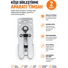 Dünya Sünger Köşe Birleştirme Aparatı Timsah 2 Adet – Yaylı Metal Köşe Kilitleme Mekanizması Baza Koltuk Karyola Bağlantı Aparatı