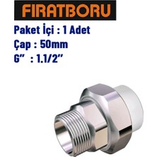 Fırat Dış Dişli Oynar Başlıklı Rakor 50MM, 1.1/2'', 1 Adet, 7B66050191