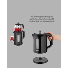 İntora Çaycı Cam Demlikli 1800W Güçlü Sıcak Tutmalı Elektrikli Çay Makinesi