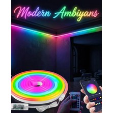 İntora Dekoratif Rgb LED Şerit Neon Işık 3 Metre Su Geçirmez Uzaktan Kumandalı Ortam Aydınlatması