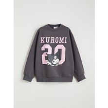 Lc Waikiki Yeni Sezon Kuromi Baskılı Kız Çocuk Kalın Sweatshirt