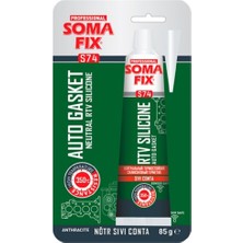 Somafix 85 ml Tüp Nötr Antrasit Gri Tüp Rtv Silikon Sıvı Conta 350 ºc