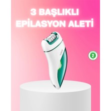 İntora 3 In 1 Epilatör Metal Başlıklı Ipx5 Su Geçirmez 90 Dakika Şarjlı Epilasyon