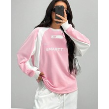 Touz Moda Y2K Streetwear Smarttooth Baskılı Siyah Unisex Oversize Bisiklet Yaka Sweatshirt