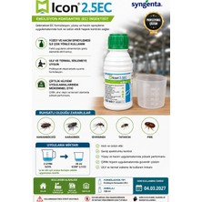 Syngenta Icon® 2.5 Ec 100 ml + Ölçüm Kabı | Geniş Spektrumlu Profesyonel Haşere Mücadelesi | Hamamböceği, Karasinek, Sivrisinek, Pire ve Tatarcık