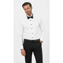 Terzi Ayhan Ata Yaka Slim Fit Gömlek Beyaz